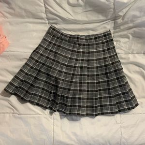 Black and grey plaid skirt with built in shorts under
